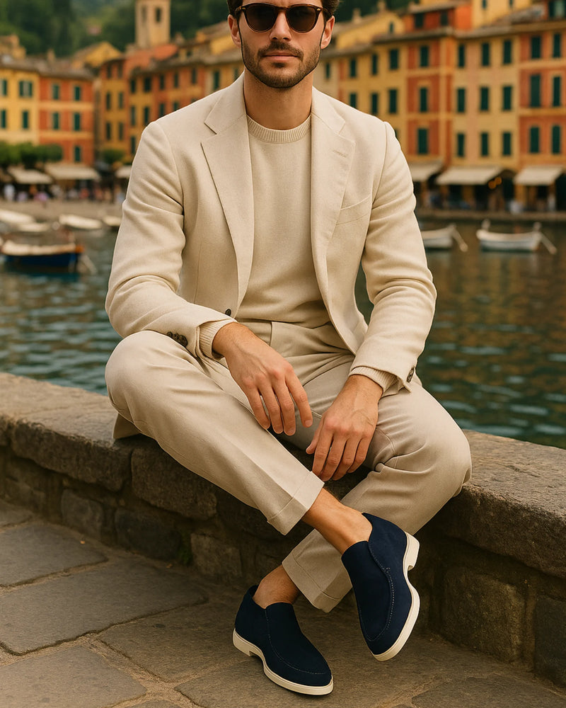 MARINA HIGH LOAFERS - NAVY BLUE